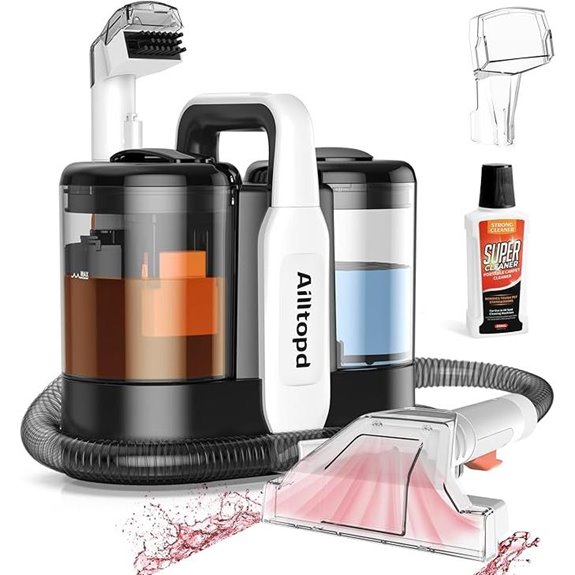 Portable Upholstery Spot Cleaner with Dual Brushheads