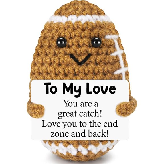 Romantic Handmade Crochet Football Gift for Couples