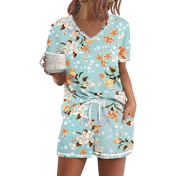 Ekouaer Women's Short Sleeve Pajama Lounge Set