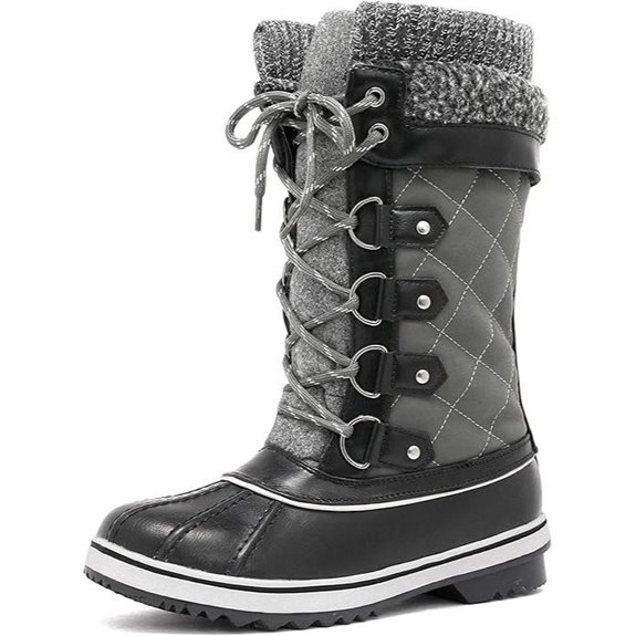 DREAM PAIRS Women's Mid-Calf Waterproof Winter Snow Boots MONTE_02