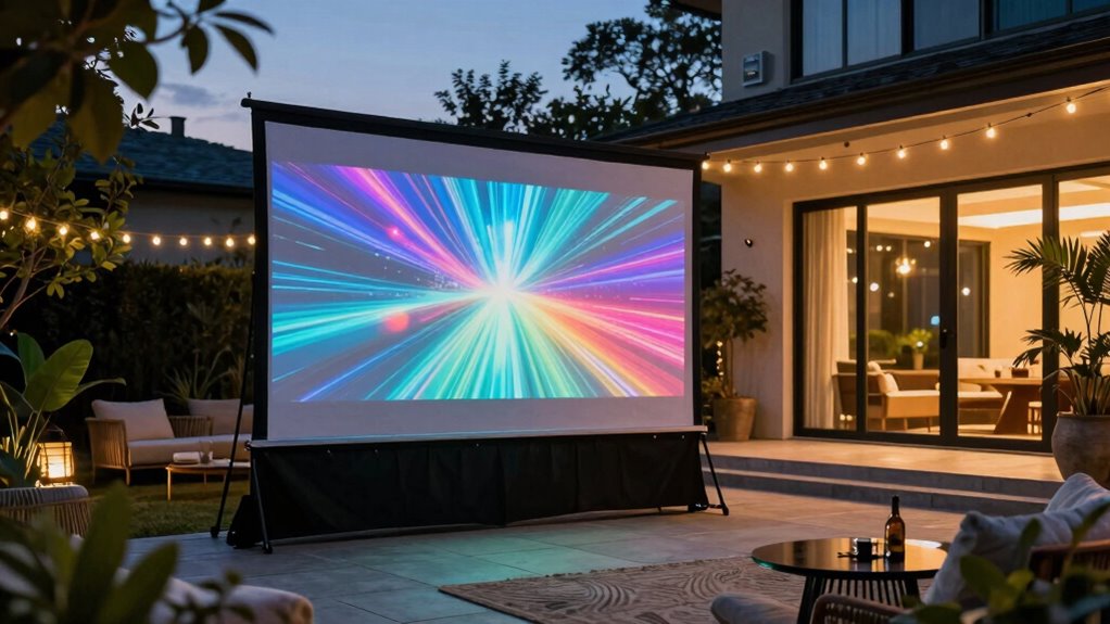 outdoor projector screen security