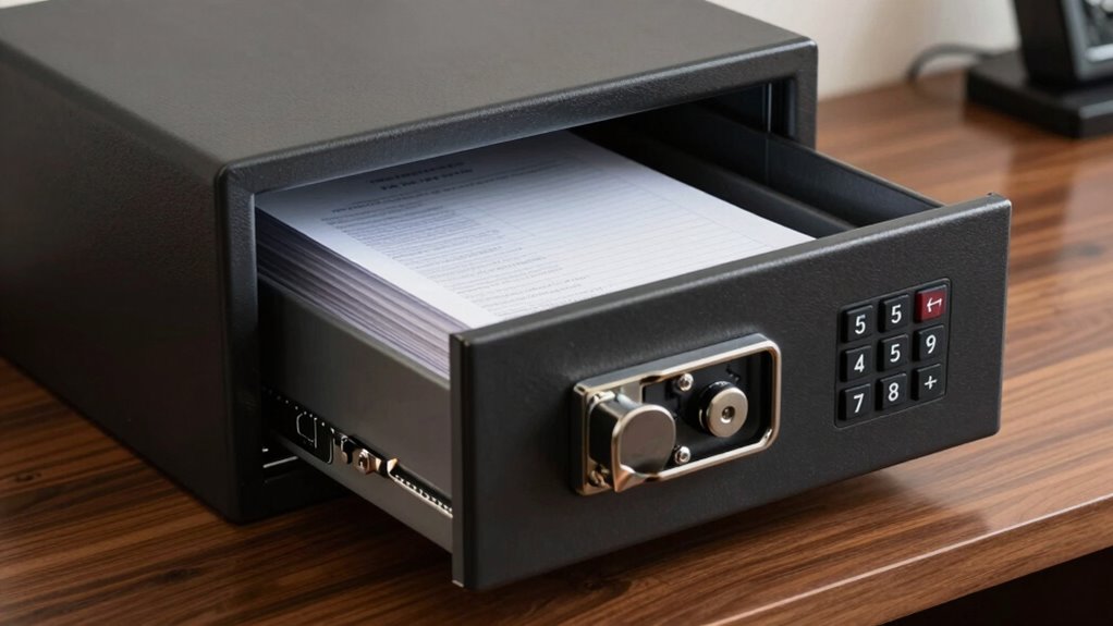 secure document drawer safe