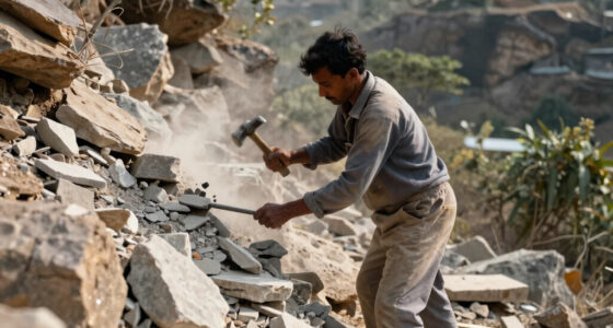 A poor laborer named Dashrath Manjhi, in Gehlaur, India, spent 22 years carving a road through a mountain with just a hammer and chisel after his wife died because the nearest hospital was separated from their village by an entire mountain, forcing people to travel nearly 70 km extra.