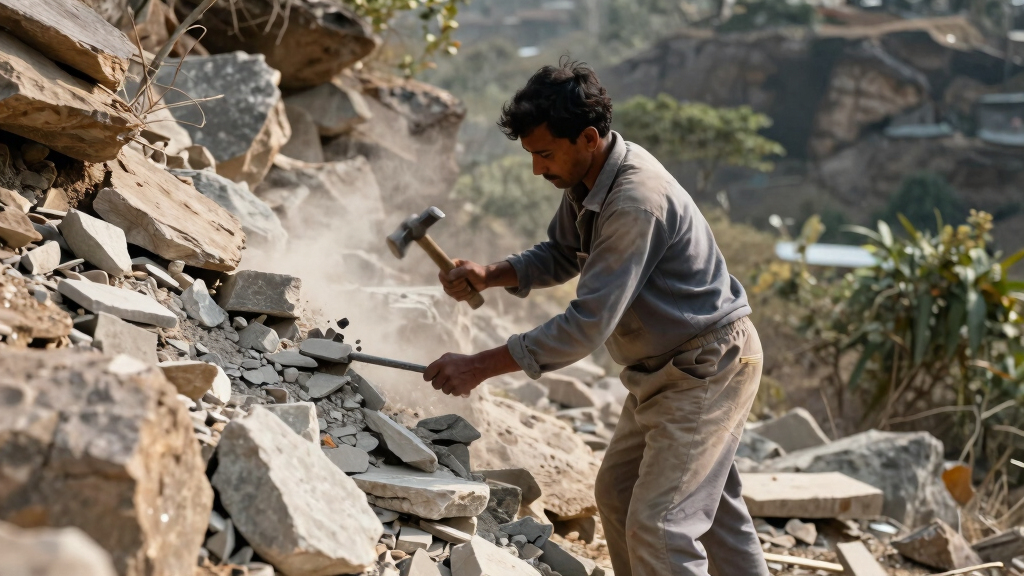 A poor laborer named Dashrath Manjhi, in Gehlaur, India, spent 22 years carving a road through a mountain with just a hammer and chisel after his wife died because the nearest hospital was separated from their village by an entire mountain, forcing people to travel nearly 70 km extra.